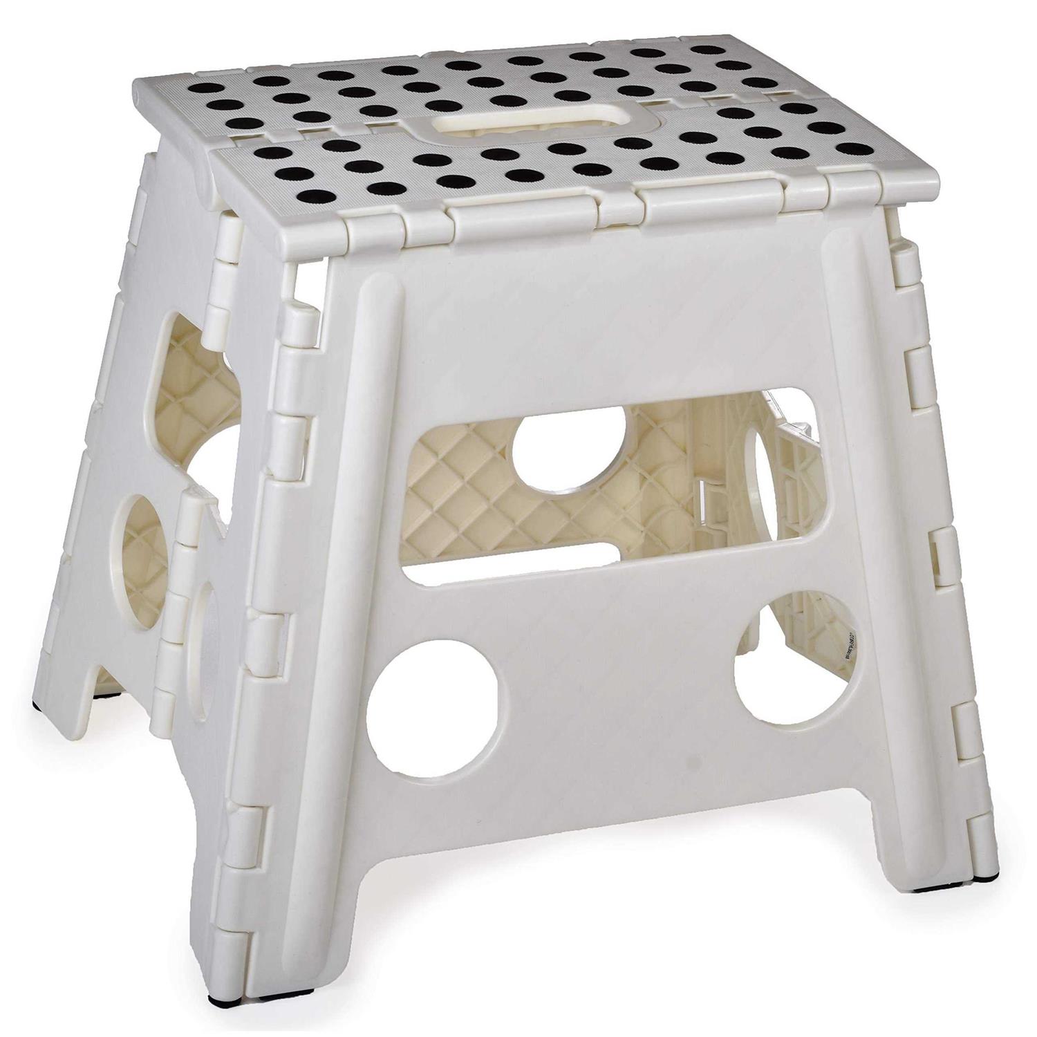 Handy Laundry Folding Step Stool, 13 Inch The Anti-Skid Step Stool is Sturdy to Support Adults and Safe Enough for Kids. Opens Easy with One Flip. Great - Zenithce