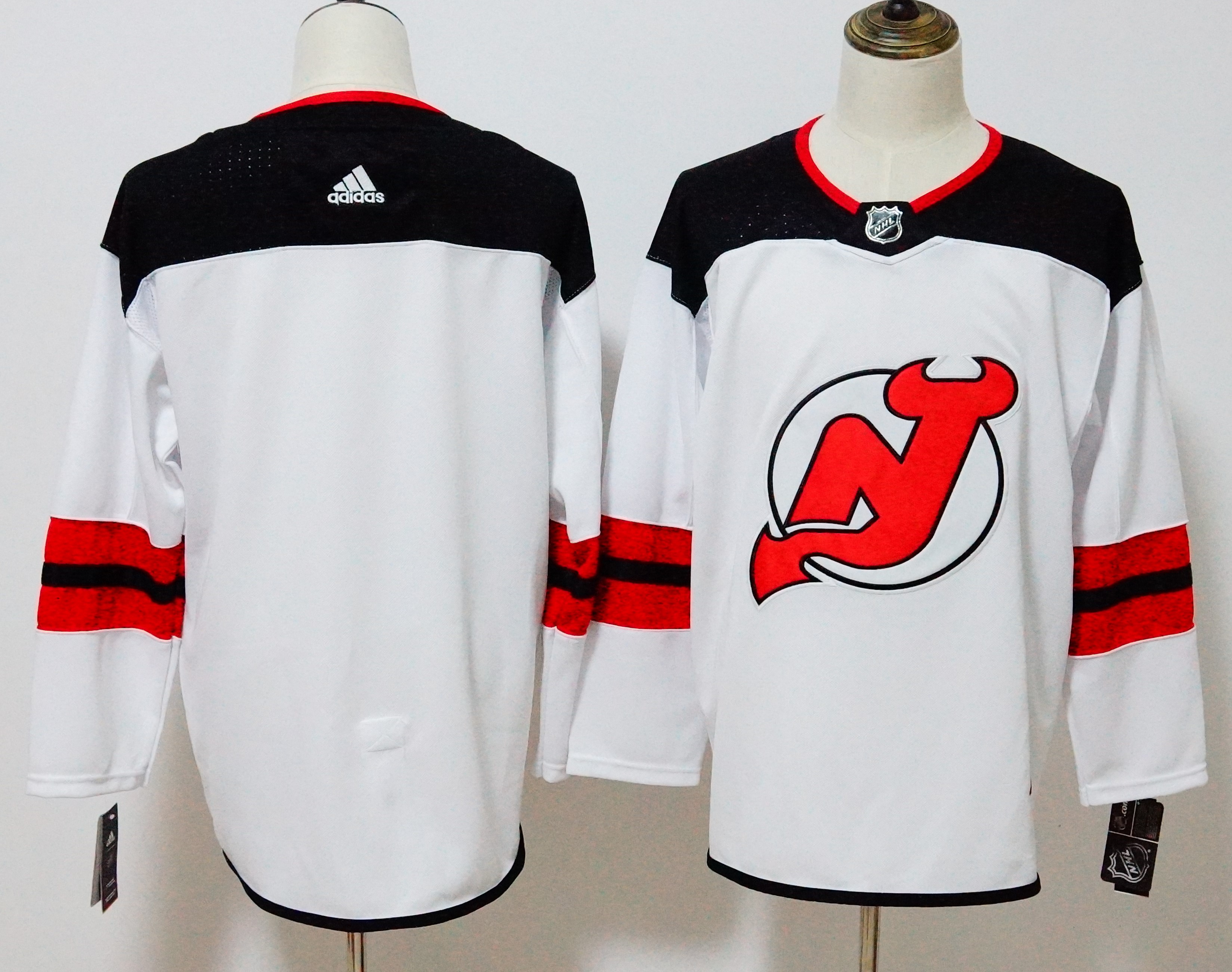 Devils White Stitched Adidas Jersey - Zenithce