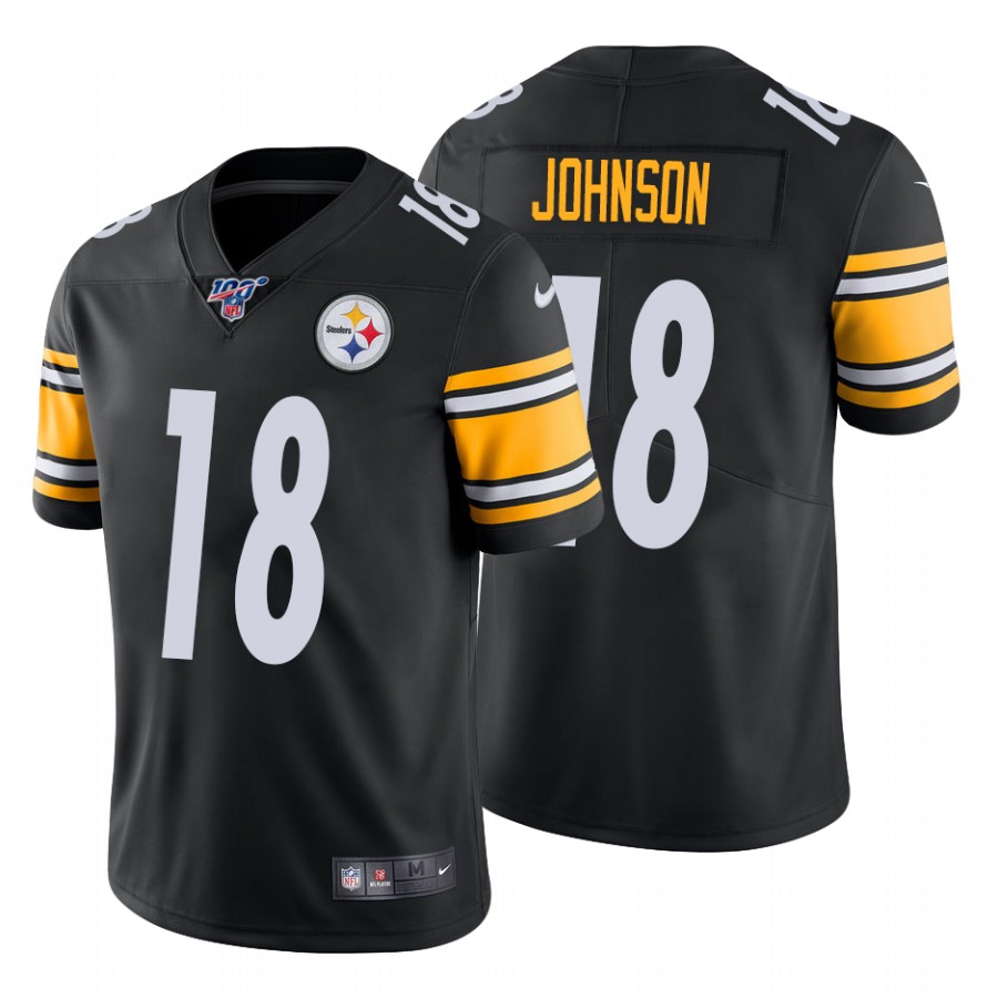 Pittsburgh Steelers #18 Diontae Johnson 2019 100th Season Black Vapor Untouchable Limited Stitched Jersey - Zenithce