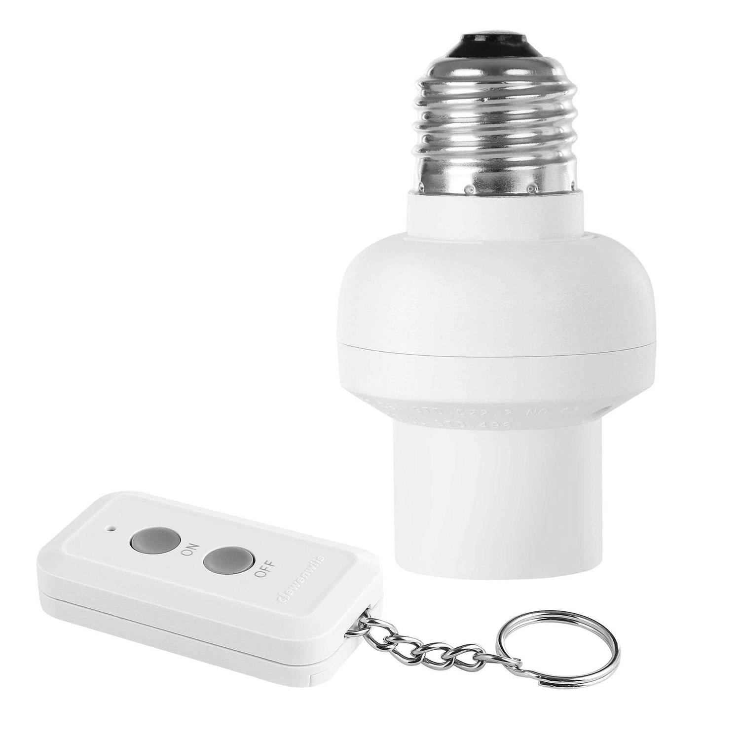 DEWENWILS Remote Control Lamp Light Bulb Socket E26/e27 Base for Pull Chain Light Fixture - Zenithce