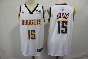 Denver Nuggets 15 Nikola Jokic White Swingman Jersey - Zenithce