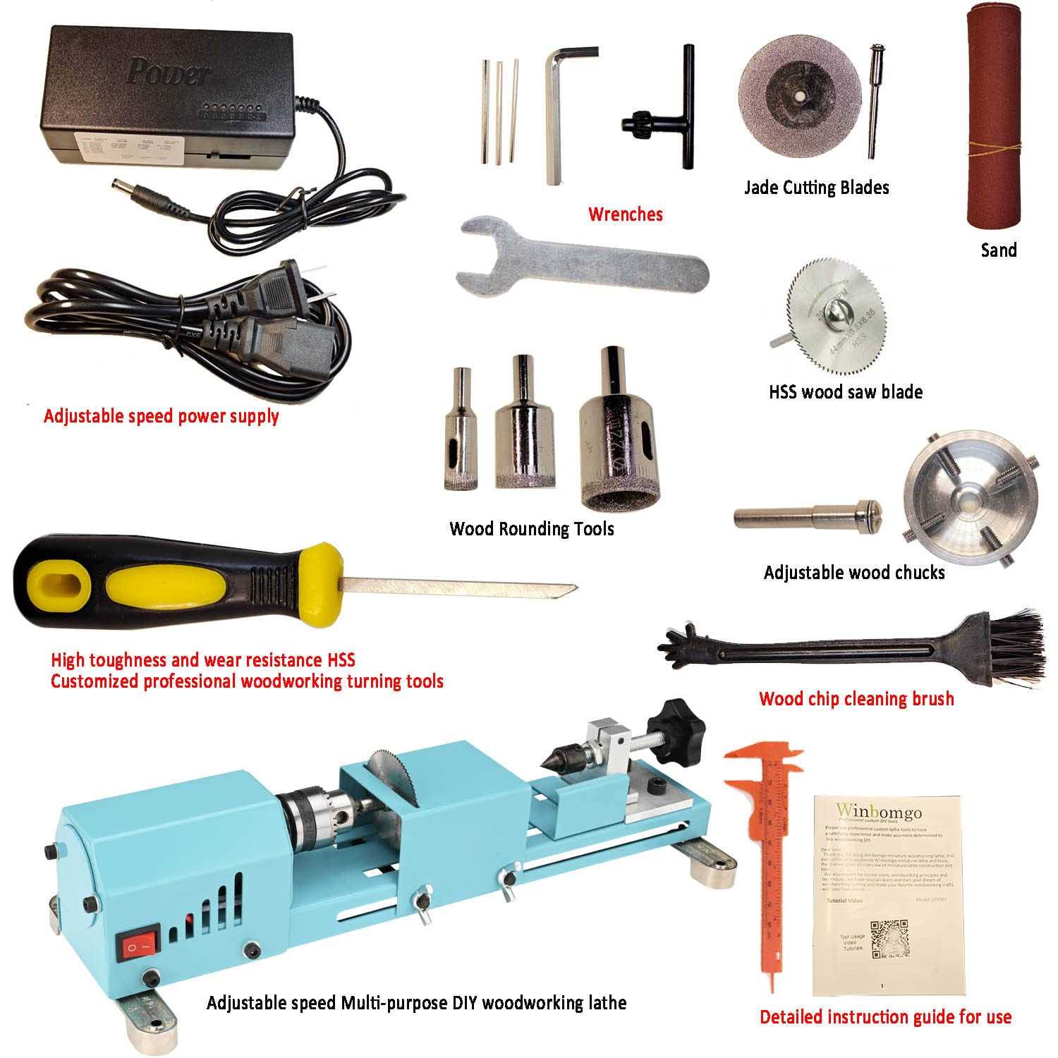 Mini Lathe Chuck Set, Z011 Extension Three Four Jaw Chuck and Connecting Rod Set - Zenithce