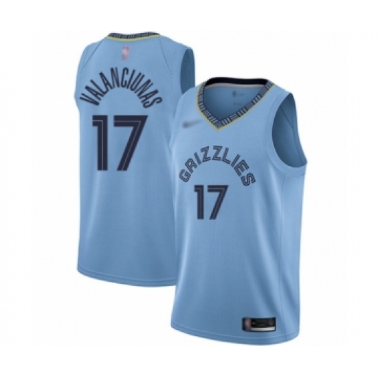 Memphis Grizzlies #17 Jonas Valanciunas Authentic Blue Finished Jersey Statement Edition - Zenithce