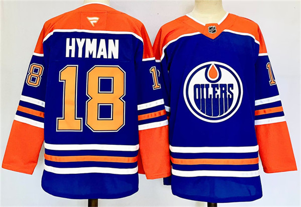 Edmonton Oilers #18 Zach Hyman Royal 2024-25 Stitched Jersey - Zenithce