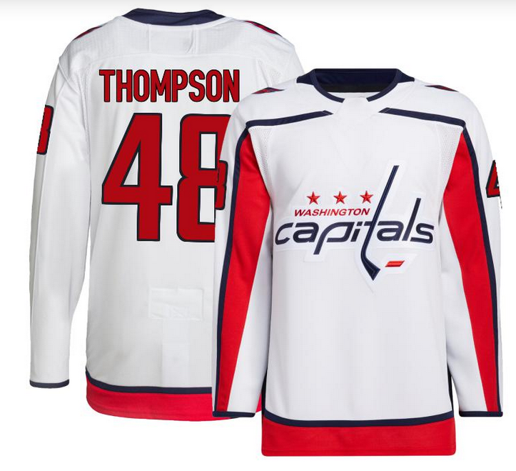Washington Capitals #48 Logan Thompson Authentic White Away Jersey - Zenithce