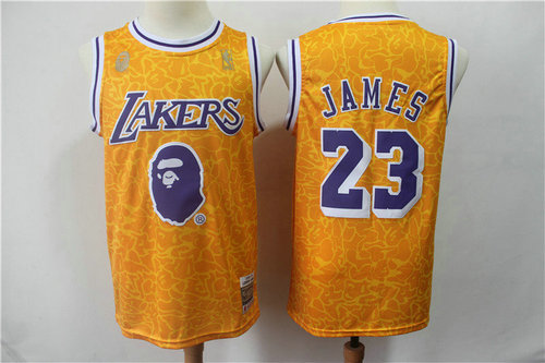 Lakers 23 Lebron James Yellow Hardwood Classics Jersey - Zenithce
