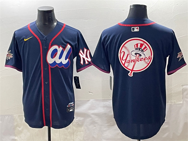 American League New York Yankees Team Big Logo Navy 2025 All-Star Edition Limited Stitched Jersey - Zenithce
