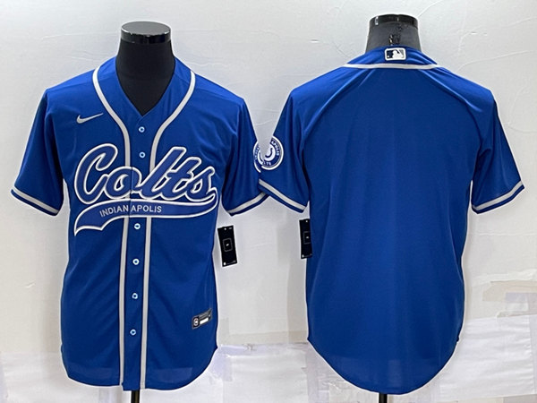 Indianapolis Colts Blank Royal Cool Base Stitched Baseball Jersey - Zenithce