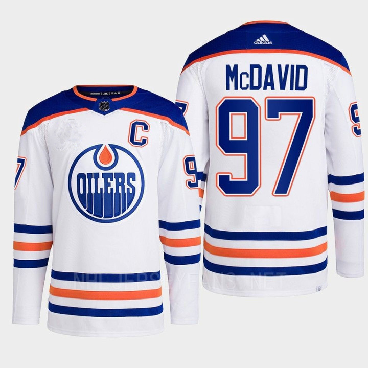 Edmonton Oilers #97 Connor McDavid White Adidas Away Stitched Jersey - Zenithce