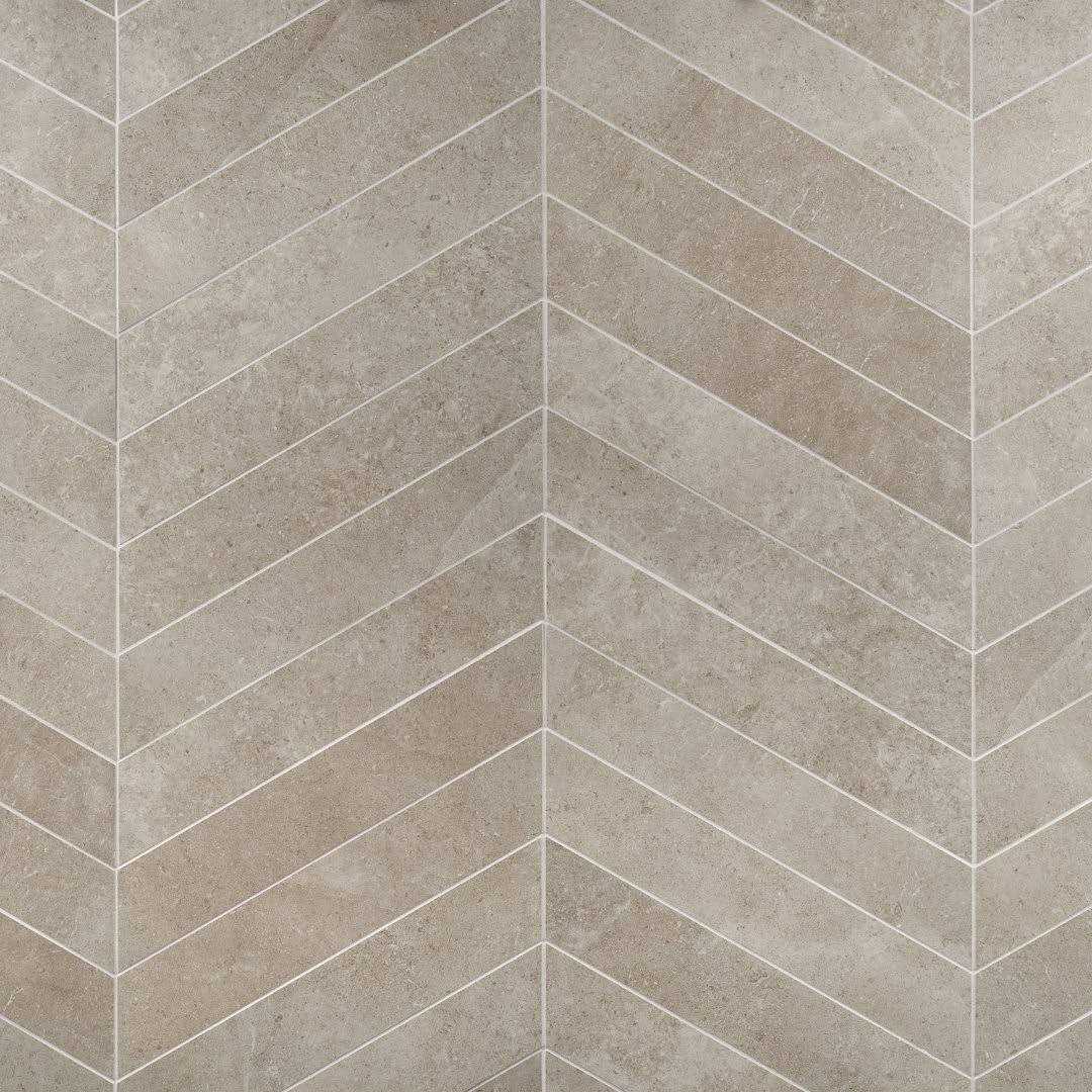 Iris Chevron 3.93 in. x 20.86 in. Matte Porcelain Floor and Wall Tile Ivy Hill Tile - Zenithce