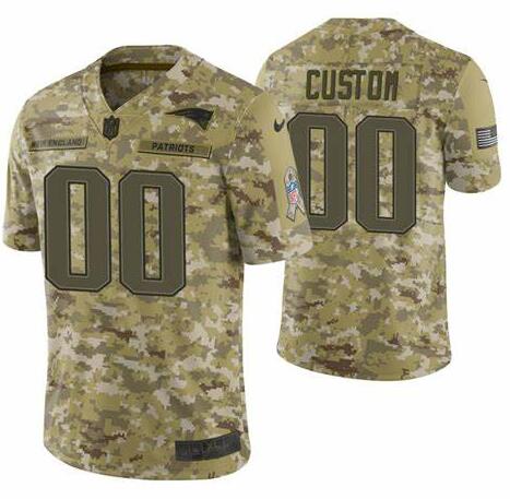 New England Patriots Customized Camo Salute To Service Limited Stitched NFL Jersey - Zenithce