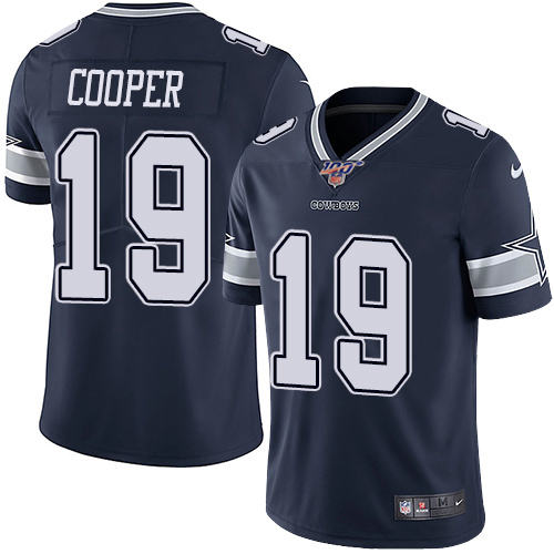 Dallas Cowboys 100th #19 Amari Cooper Navy Vapor Untouchable Limited Stitched Jersey - Zenithce