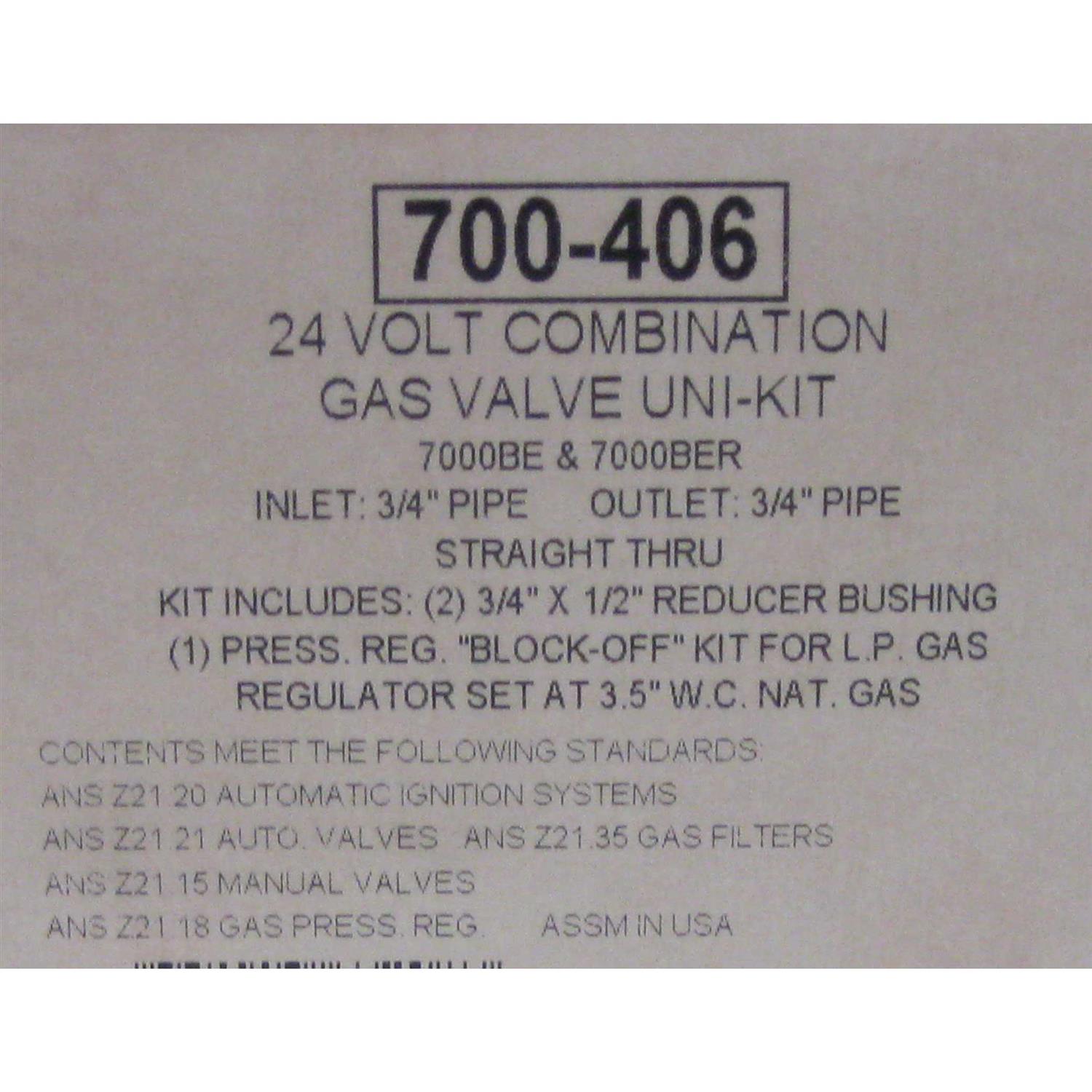 Robertshaw 700-402 Gas Valve - Zenithce
