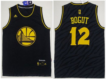 Golden State Warriors #12 Andrew Bogut Black Precious Metals Fashion Stitched Jersey - Zenithce
