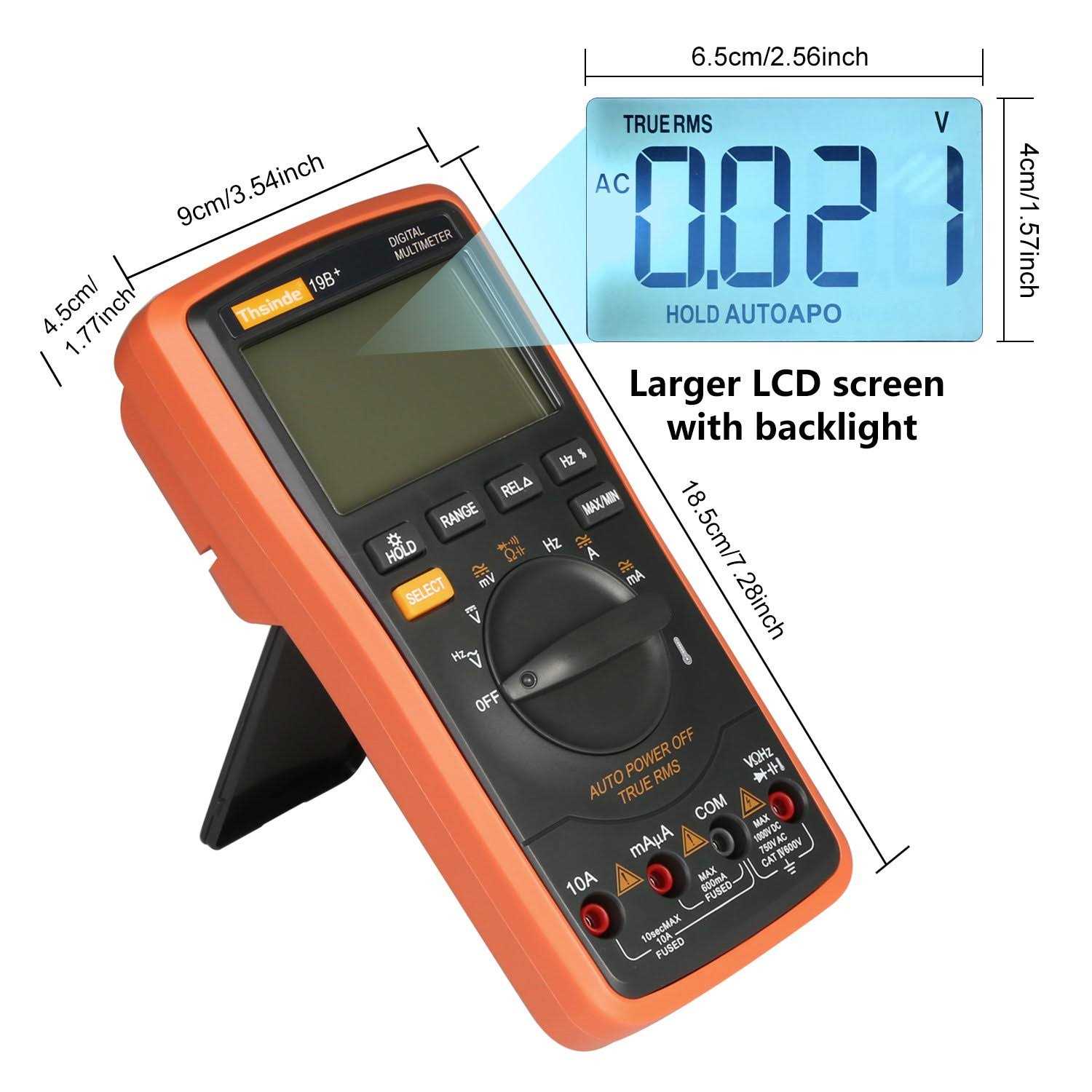 Thsinde Auto Ranging Digital Multimeter Trms 6000 with Battery Alligator Clips Test Leads AC/dc Voltage/Account,Voltage Alert - Zenithce