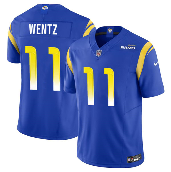 Los Angeles Rams #11 Carson Wentz Blue 2023 F.U.S.E. Vapor Untouchable Limited Stitched Jersey - Zenithce