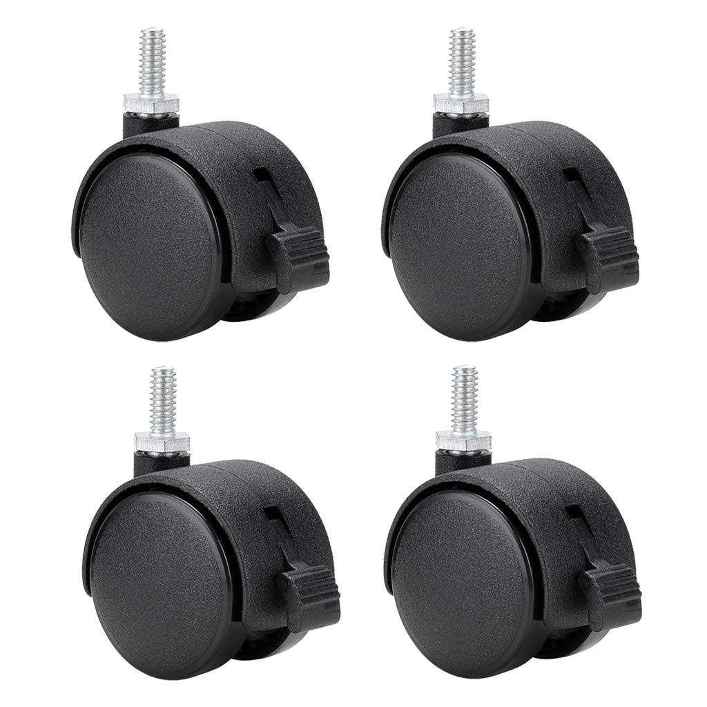 Skelang 4 Pcs 1.5 Grip Neck Caster Stem Diameter 5/16 Swivel Stem Caster Wheel with Brake Replacement for Cart - Zenithce