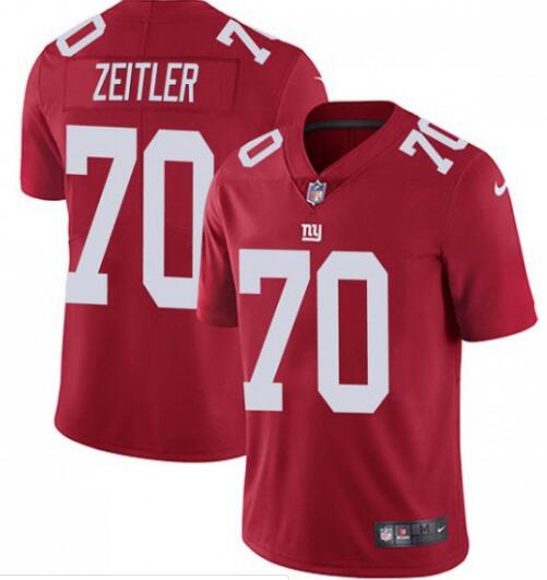 New York Giants # 70 Kevin Zeitler Red Vapor Untouchable Limited Stitched Jersey - Zenithce