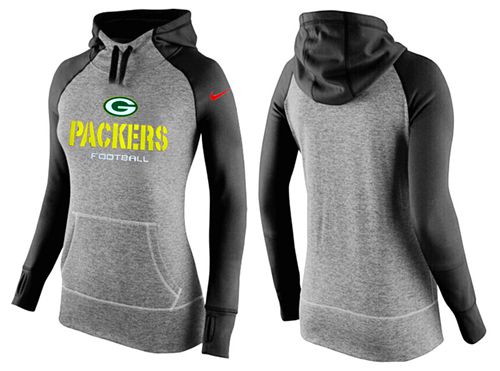 Women's Nike Green Bay Packers Performance Hoodie Grey   Black - Zenithce