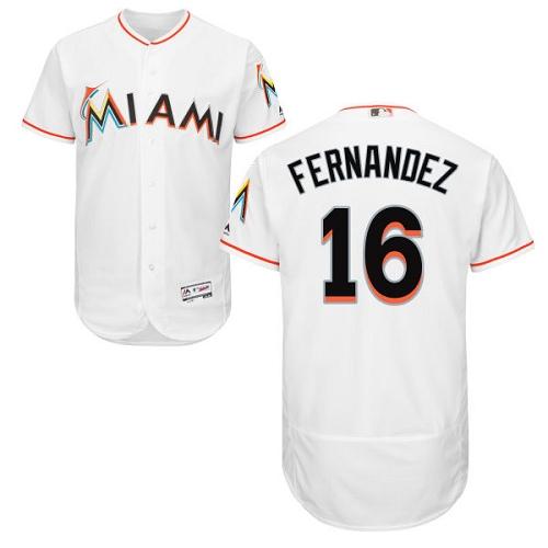 Marlins #16 Jose Fernandez White Flexbase Authentic Collection Stitched Jersey - Zenithce