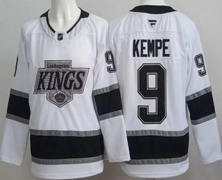 Los Angeles Kings #9 Adrian Kempe White Authentic Jersey - Zenithce