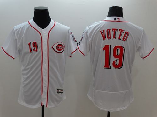 Reds #19 Joey Votto White Flexbase Authentic Collection Stitched Jersey - Zenithce