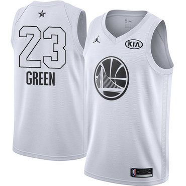 Warriors #23 Draymond Green White Jordan Swingman 2018 All-Star Game Jersey - Zenithce
