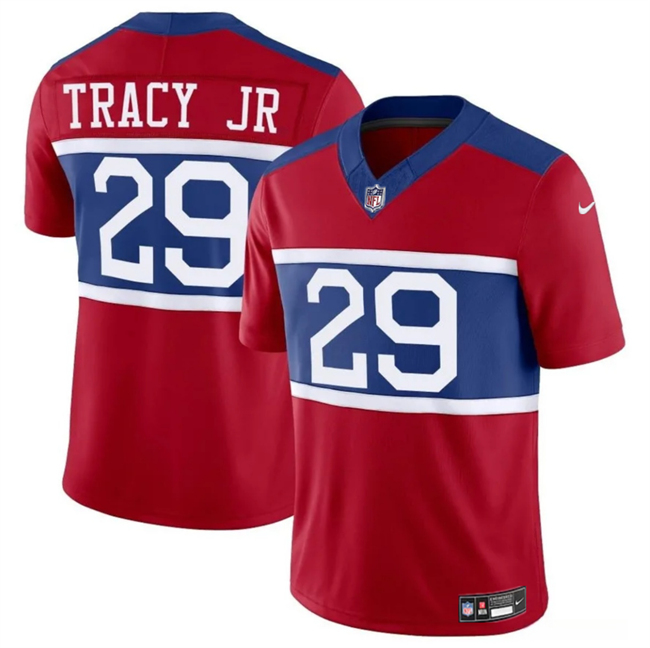 New York Giants #29 Tyrone Tracy Jr Red Alternate Vapor F.U.S.E. Limited Stitched Jersey - Zenithce