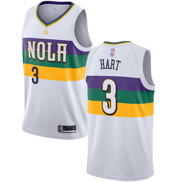 Pelicans #3 Josh Hart White Swingman City Edition 2018-19 Jersey - Zenithce