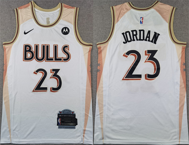 Chicago Bulls #23 Michael Jordan White 2024 City Edition Stitched Jersey - Zenithce