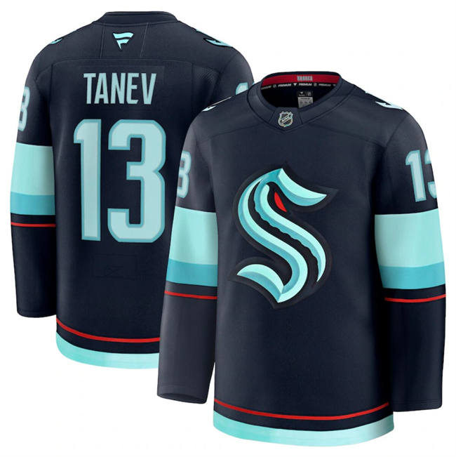 Seattle Kraken #13 Brandon Tanev Navy 2024-25 Home Stitched Jersey - Zenithce