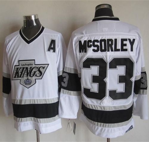 Kings #33 Marty Mcsorley White CCM Throwback Stitched Jersey - Zenithce