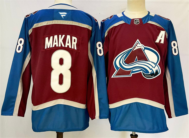 Colorado Avalanche #8 Cale Makar Burgundy 2024-25 Home With A Patch Stitched Jersey - Zenithce