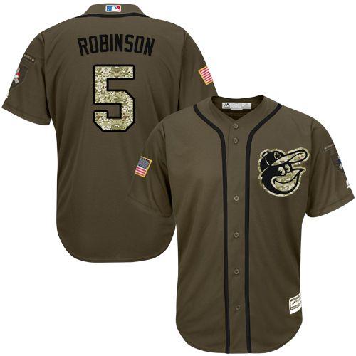 Orioles #5 Brooks Robinson Green Salute To Service Stitched Jersey - Zenithce