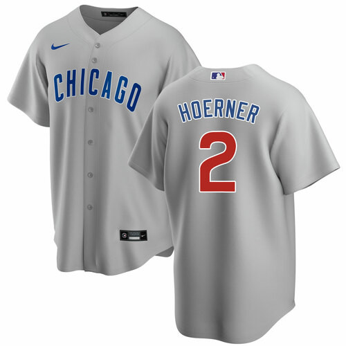 Chicago Cubs #2 Nico Hoerner Grey Cool Base Stitched Baseball Jersey - Zenithce