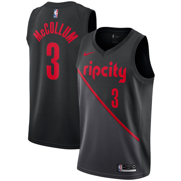 Portland Trail Blazers #3 CJ McCollum Jersey 2018-19 New Season City Edition Jersey - Zenithce