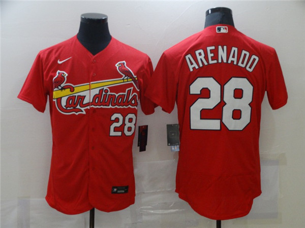 St. Louis Cardinals White #28 Nolan Arenado Red Flex Base Stitched Jersey - Zenithce