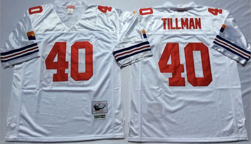Mitchell And Ness Cardinals #40 Pat Tillman White Throwback Stitched Jersey - Zenithce