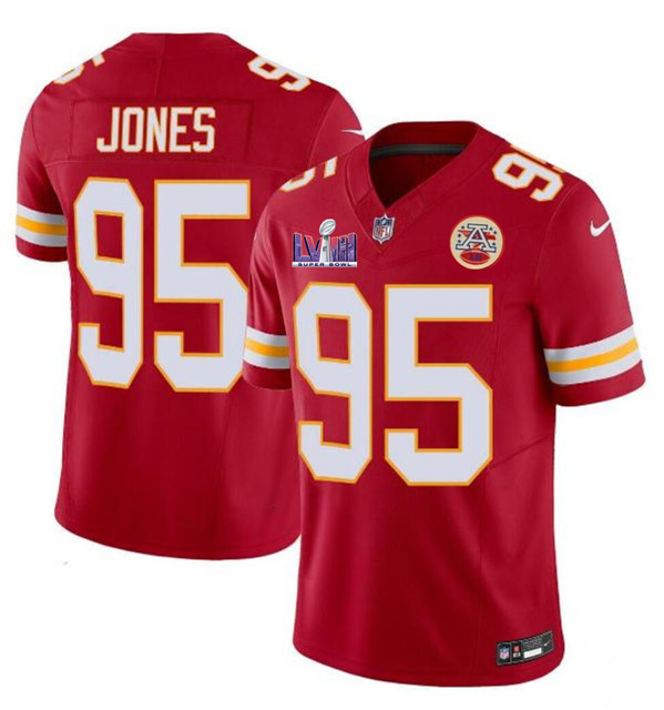 Kansas City Chiefs #95 Chris Jones Red 2024 F.U.S.E. Super Bowl LVIII Patch Vapor Untouchable Limited Stitched Jersey - Zenithce