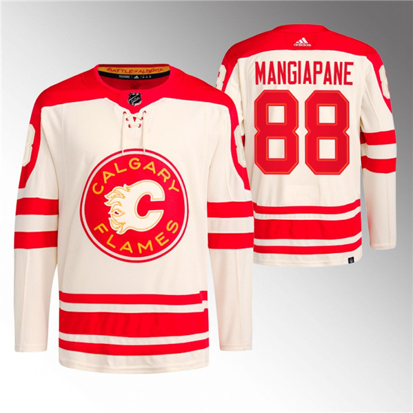 Calgary Flames #88 Andrew Mangiapane 2023 Cream Classic Primegreen Stitched Jersey - Zenithce