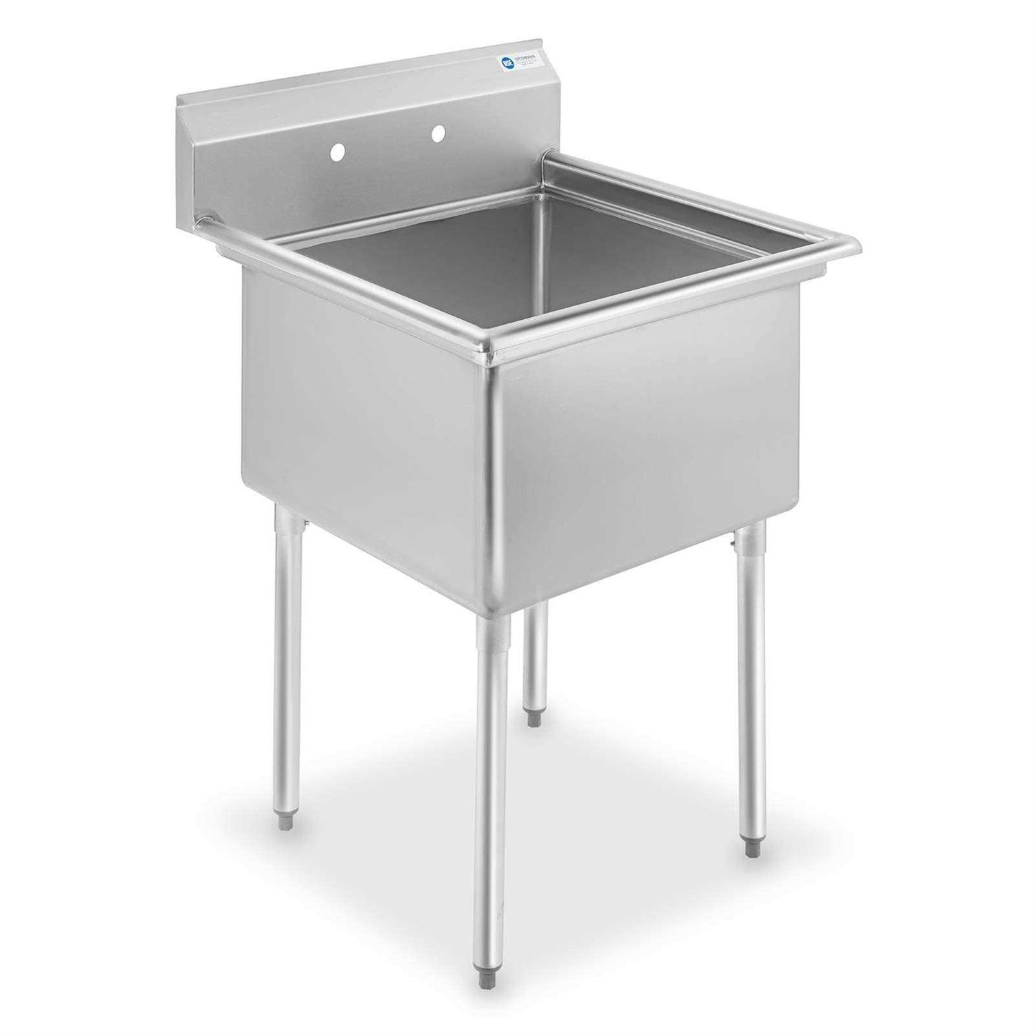 GRIDMANN 1 Compartment NSF Stainless Steel Commercial Kitchen Prep Utility Sink - Zenithce