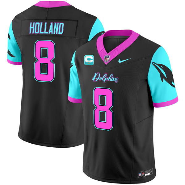 Miami Dolphins #8 Jevon Holland Black F.U.S.E. With 1-Star C Patch 