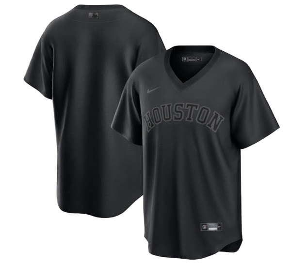 Houston Astros Blank Black Pitch Black Fashion Replica Stitched Jersey - Zenithce