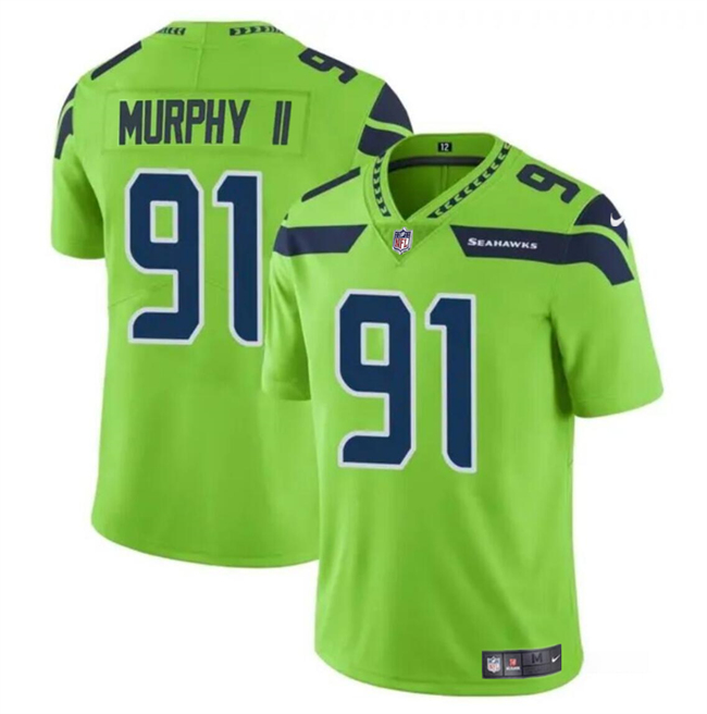 Seattle Seahawks #91 Byron Murphy II Green 2024 Draft Vapor Limited Stitched Jersey - Zenithce