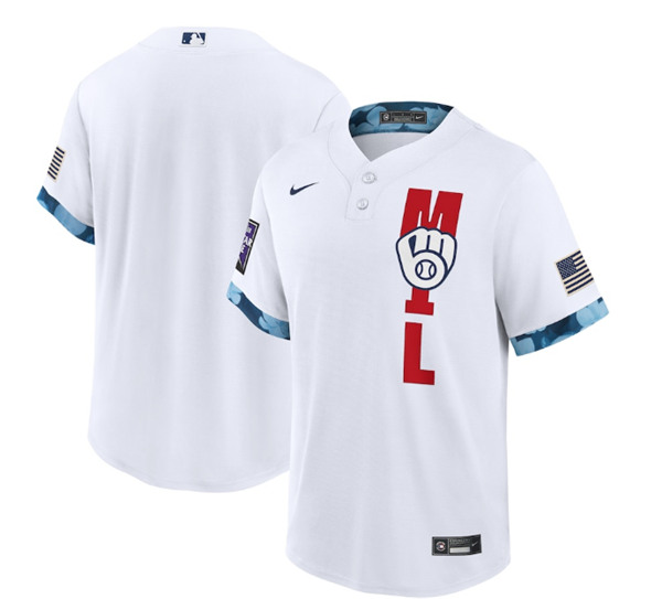 Milwaukee Brewers 2021 White All-Star Cool Base Stitched Jersey - Zenithce
