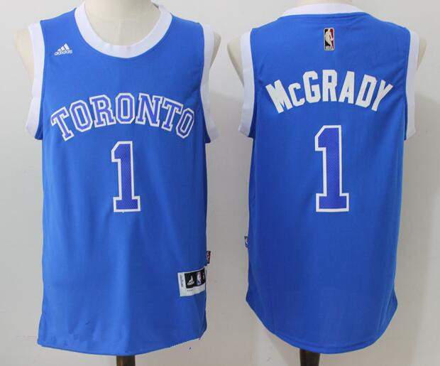 Toronto Raptors #1 Tracy McGrady Blue Stitched 2017 Adidas Revolution 30 Swingman Jersey - Zenithce