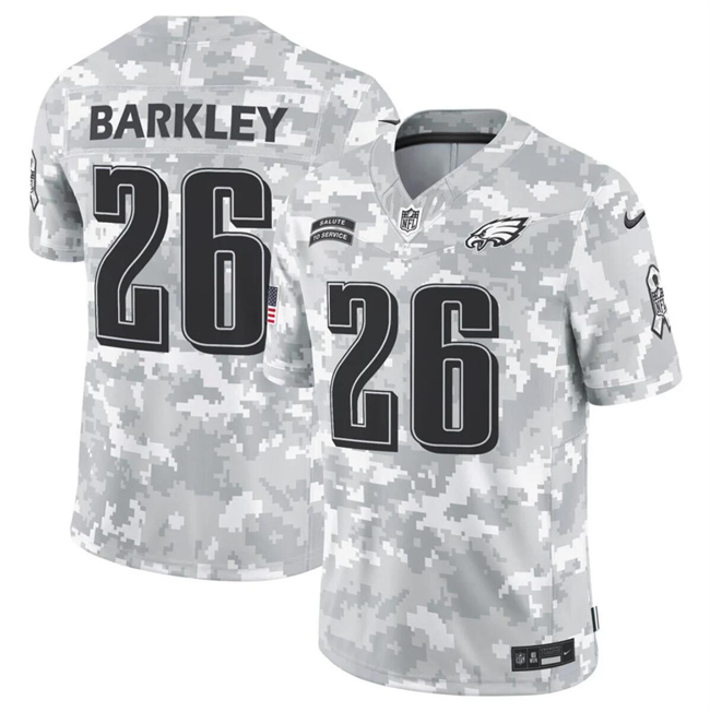Philadelphia Eagles #26 Saquon Barkley 2024 F.U.S.E Arctic Camo Salute To Service Limited Stitched Jersey - Zenithce