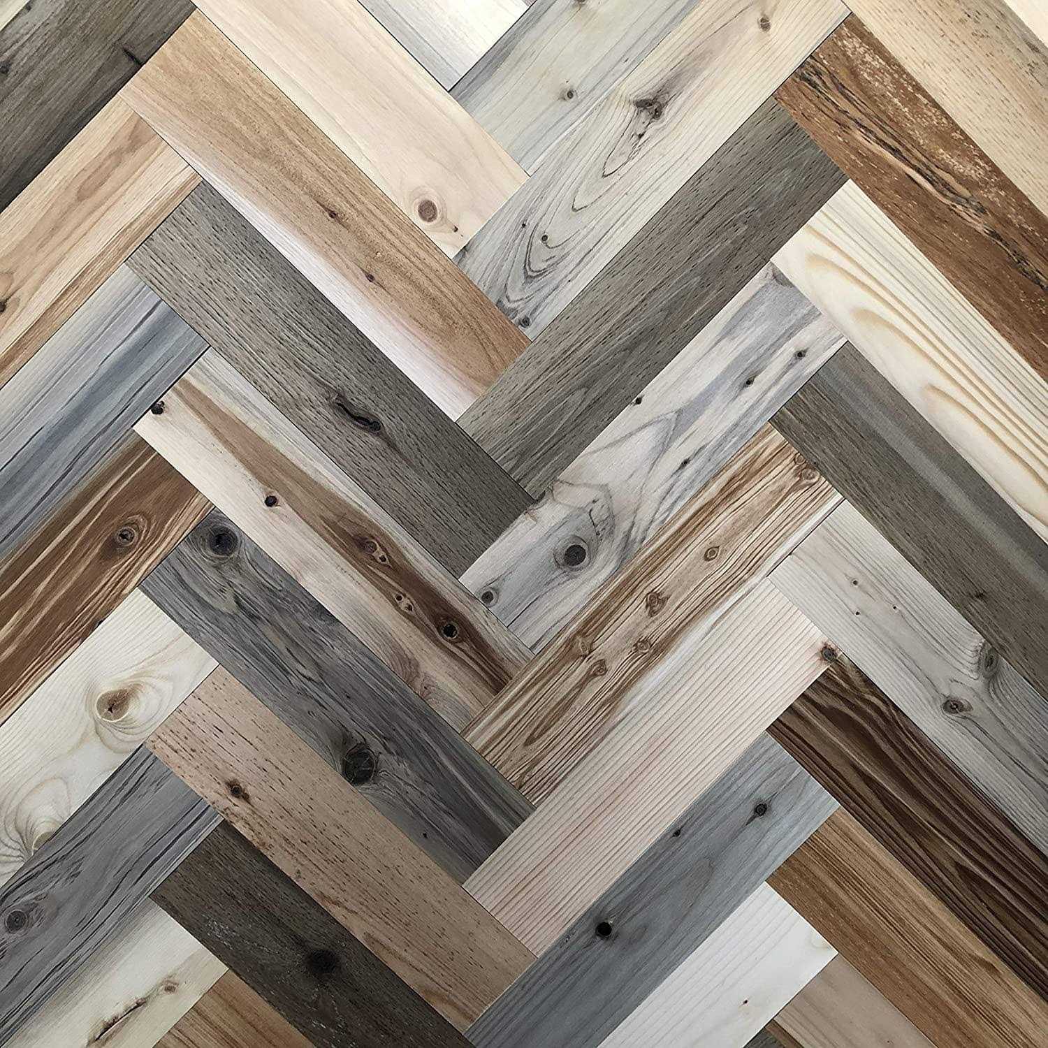 Timberchic Herringbone Pattern Wall Planks – Baxter Blonde - Zenithce