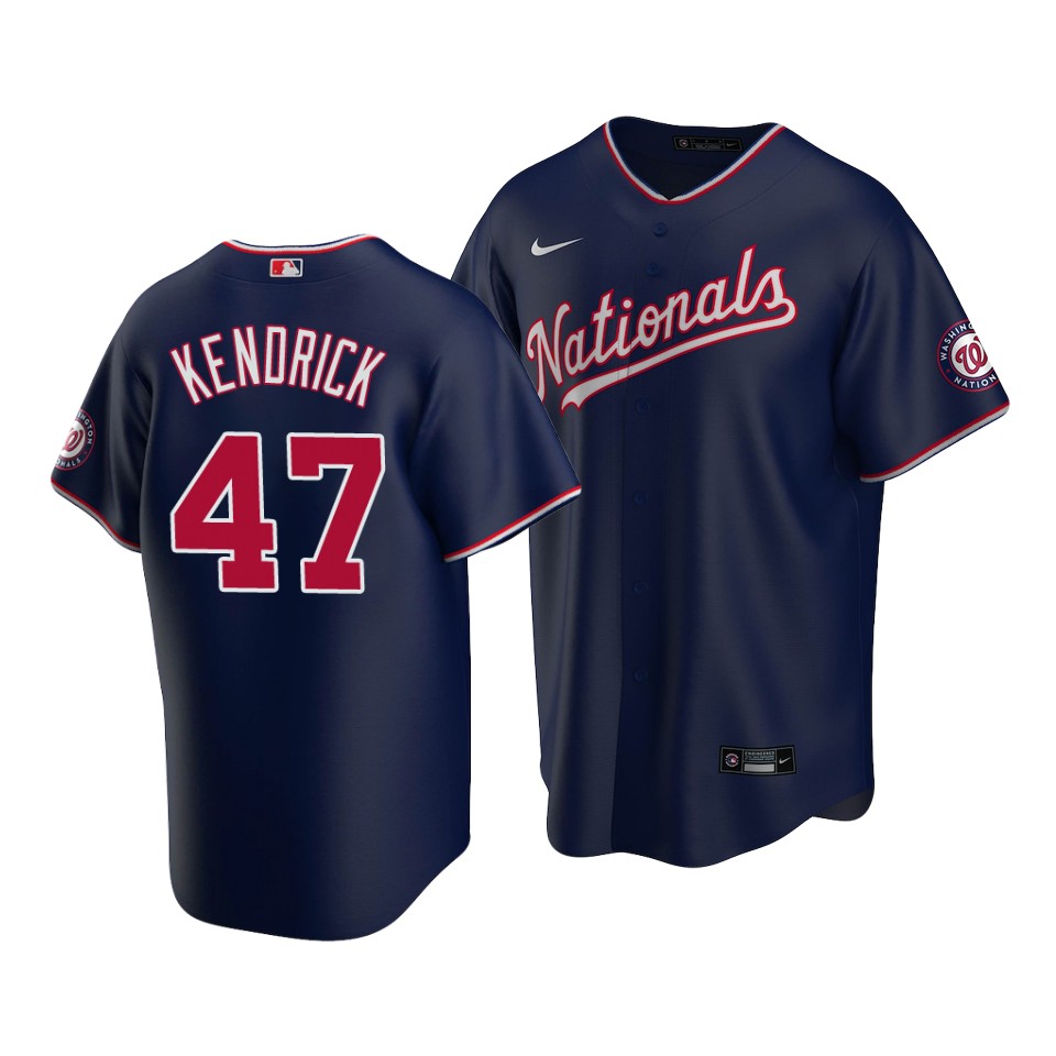 Washington Nationals Navy #47Howie Kendrick Stitched Jersey - Zenithce