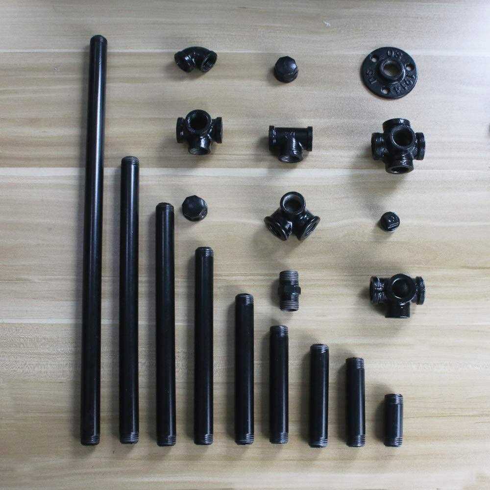 GeilSpace 3/4 Heavy Duty Pre-Cut Grey Metal Pipe, Industrial Steel Fits Standard 3/4 Inch Threaded Pipes and Fittings - Zenithce